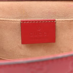 Guccissima Small Padlock Shoulder Bag Hibiscus Red