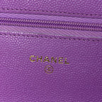 Caviar Quilted Wallet On Chain WOC Purple