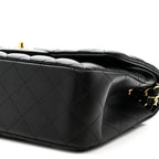 Lambskin Quilted Jumbo Double Flap Black