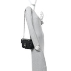 Sequin Matelasse Small GG Marmont Shoulder Bag Black