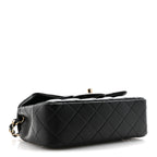 Lambskin Quilted Mini Rectangular Flap Black