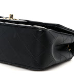 Lambskin Quilted Mini Rectangular Flap Black
