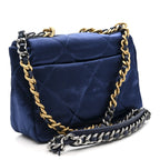Satin Quilted Medium Chanel 19 Flap Blue