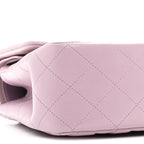 Lambskin Quilted Jumbo Double Flap Light Purple