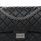 Aged Calfskin Quilted 2.55 Reissue 225 Flap Black