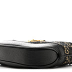 Jacquard Black Denim GG Monogram Textured Dollar Calfskin Mini Jackie 1961 Hobo Black Ivory