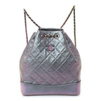 Iridescent Aged Calfskin Quilted Gabrielle Backpack Light Purple