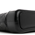 Aged Calfskin Quilted Small Gabrielle Hobo Black