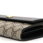 Dollar Calfskin GG Supreme Monogram Petite GG Marmont Wallet Chain Bag Black Beige Ebony