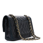 Lambskin Quilted Medium Double Flap Black