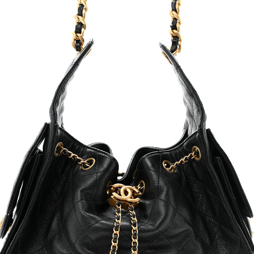 Caviar Quilted Small Chanel 25 Handbag Black