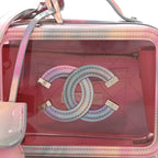 PVC Lambskin Filigree Small CC Filigree Vanity Case Pink Multicolor