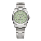 Stainless Steel 34mm Oyster Perpetual Watch Pistachio 124200