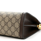 GG Supreme Monogram Web Medium Ophidia Chain Shoulder Bag Brown