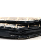Calfskin Diamond Stitch Wallet On Chain WOC Black