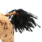 X PAULA'S IBIZA Raffia Calfskin Giraffe Bag Charm Brown