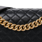 Caviar Quilted Medium Boy Flap Black