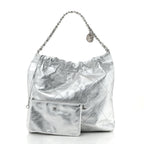 Metallic Calfskin Quilted Chanel 22 Silver