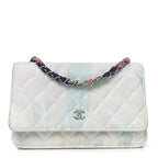 Canvas Quilted Jungle Jeans Wallet on Chain WOC Multicolor