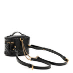 Calfskin Matelasse Chevron Mini GG Marmont Top Handle Bag Black