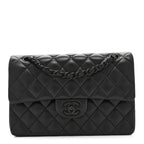 Lambskin Quilted Small Double Flap So Black