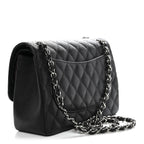 Caviar Quilted Jumbo Double Flap Black