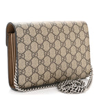 GG Supreme Monogram Mini Dionysus Chain Wallet Beige Taupe
