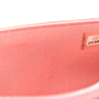 Lambskin Chevron Quilted Trendy CC Wallet On Chain WOC Pink
