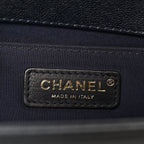 Caviar Quilted Medium Boy Flap Navy