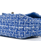 Tweed Quilted Mini Rectangular Flap Blue White