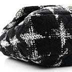 Tweed Quilted Maxi Chanel 19 Flap Black White
