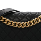 Caviar Quilted Medium Boy Flap Black