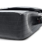Caviar Chevron Quilted Jumbo Double Flap Black