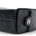 Metallic Caviar Quilted Mini Chanel 25 Handbag Dark Blue