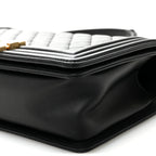 Calfskin Quilted Medium Boy Flap Black