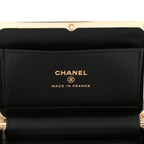 Patent Calfskin Boy Minaudiere Black