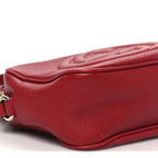 Pebbled Calfskin Small Soho Disco Bag Vibrant Red