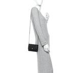 Caviar Quilted Mini Wallet On Chain WOC Black