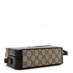 GG Supreme Monogram Textured Dollar Calfskin Mini New Basket Shoulder Bag Beige Ebony Black