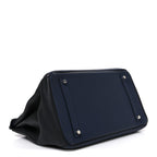 Togo Bi-Color Horseshoe Birkin 35 Bleu Nuit Black