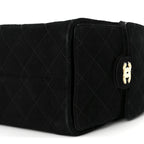 Suede Quilted Small Chanel 25 Handbag Black
