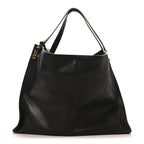Polished Saddle Calfskin Alexia Bag Black