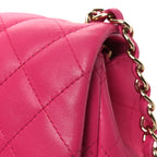 Lambskin Quilted Mini Square Flap Pink