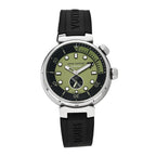 Stainless Steel Rubber 44mm Tambour Street Diver Automatic Watch Urban Green