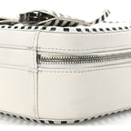 Caviar Quilted Striped Medium CC Filigree Vanity Case White Black