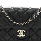 Lambskin Quilted Mini Rectangular Flap Black