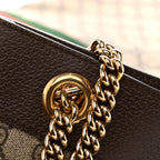 GG Supreme Monogram Large Rajah Chain Tote Beige New Acero