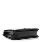 Calfskin Embossed Stitch Large Boy Flap Black