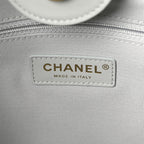 Calfskin Small Deauville Tote Light Grey