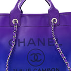 Shaded Calfskin Small Deauville Tote Purple Blue